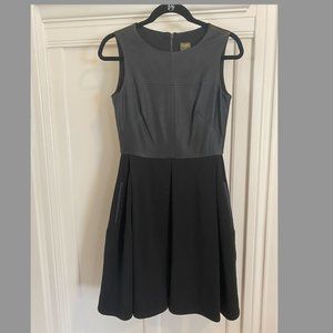 Black Pleather Fit and Flare Dress with Pockets by Taylor - Size 2